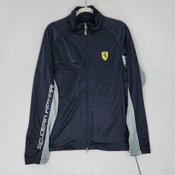 Ferrari Jacket Mens XL Navy Blue Full Zip Master Circle Of Fans Athletic Track - Picture 1 of 14